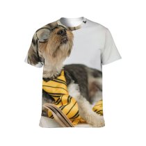 yanfind Adult Full Print T-shirts (men And Women) Adorable Attention Attentive Calm Creature Curious Cute Dog Eyewear Fluff Focus Funny
