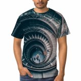 yanfind Adult Full Print T-shirts (men And Women) Abstract Architecture Banister Building Construction Contemporary Corridor Decor Detail Estate Floor From