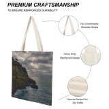 yanfind Great Martin Canvas Tote Bag Double Cliff Outdoors Promontory Cinque Terre Italy Ocean Sea Grey Public Domain white-style1 38×41cm