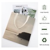 yanfind Great Martin Canvas Tote Bag Double Cliff Auckland Zealand Sunset Ocean Waiheke Island Hill Sea Side Shore white-style1 38×41cm