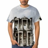yanfind Adult Full Print T-shirts (men And Women) Aged Ancient Architecture Art Atmosphere Building Celsus City Cloudy Column Space