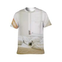 yanfind Adult Full Print T-shirts (men And Women) Accommodation Apartment Bed Bedroom Bedsheet Bedside Blanket Blurred Calm Carpet Comfort Cozy