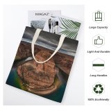 yanfind Great Martin Canvas Tote Bag Double Canyon Outdoors Valley Landscape United States Rock Horseshoe Bend Scenery Greem white-style1 38×41cm
