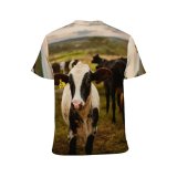 yanfind Adult Full Print T-shirts (men And Women) Agriculture Blurred Construction Country Countryside Cow Daylight Daytime Eat Farm Farmland