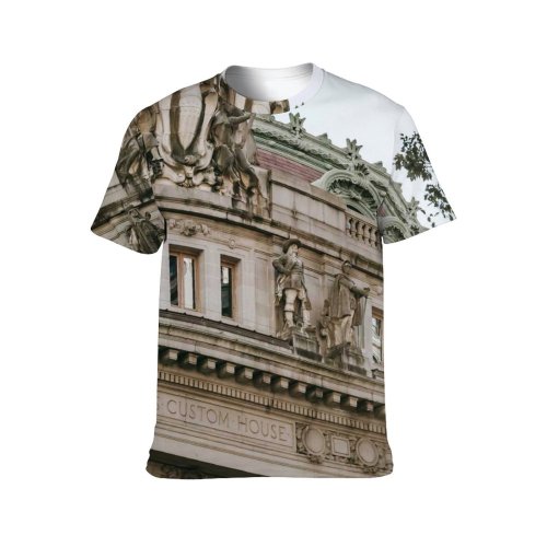 yanfind Adult Full Print T-shirts (men And Women) Aged Architecture Attract Building Capital City Classic Colonnade Column Construction Decor