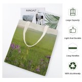 yanfind Great Martin Canvas Tote Bag Double Field Grassland Outdoors Plant Jar Potted Pottery Vase Flower Geranium Countryside white-style1 38×41cm