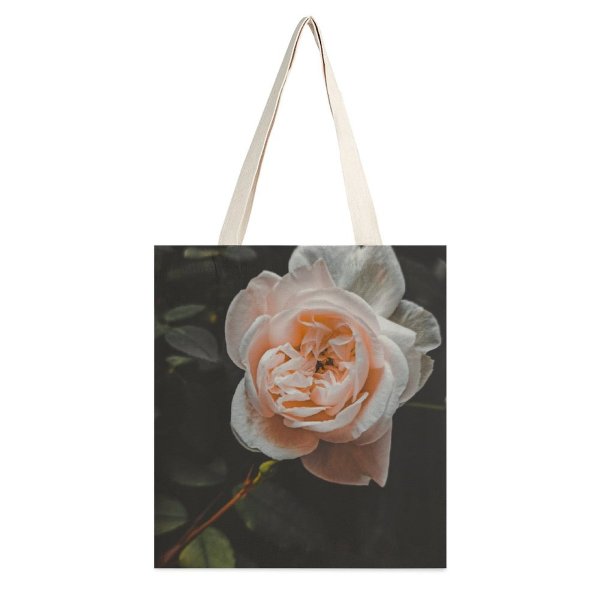 yanfind Great Martin Canvas Tote Bag Double Flower Plant Rose Bangladesh Geranium Petal Stock white-style1 38×41cm