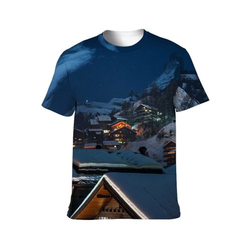 yanfind Adult Full Print T-shirts (men And Women) Aged Architecture Artificial Atmosphere Breathtaking Building Cloudy Complex Dusk Dwell
