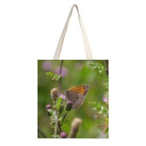 yanfind Great Martin Canvas Tote Bag Double Butterfly Insect Invertebrate Birds Plant Flower Bee Honey Purple Creative Commons white-style1 38×41cm