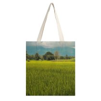 yanfind Great Martin Canvas Tote Bag Double Field Grassland Outdoors Countryside Plant Vegetation Paddy Rural Land Farm white-style1 38×41cm