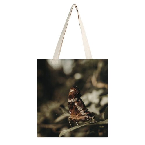 yanfind Great Martin Canvas Tote Bag Double Butterfly Insect Invertebrate Bee Honey Monarch Beauty Creature Birds Grey white-style1 38×41cm