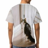yanfind Adult Full Print T-shirts (men And Women) Adorable Attentive Calm Carnivore Cat Charming Chordate Concentrate Cute Door Floor