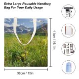 yanfind Great Martin Canvas Tote Bag Double Field Grassland Outdoors Meadow Peak Countryside Farm Rural Range United white-style1 38×41cm