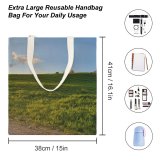yanfind Great Martin Canvas Tote Bag Double Field Grassland Outdoors Countryside Grass Plant Ilam Province Iran Farm Meadow Rural white-style1 38×41cm
