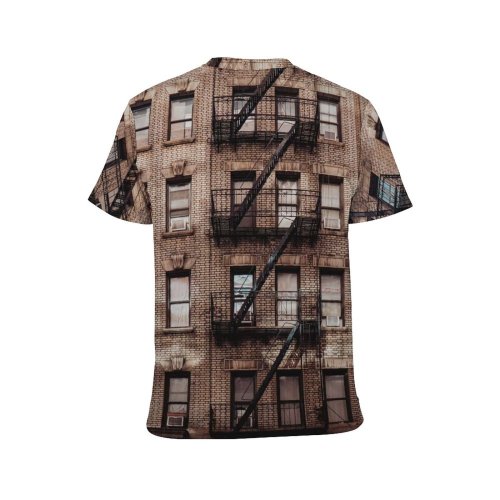yanfind Adult Full Print T-shirts (men And Women) Aged Architecture Brick Wall Building City Construction Daytime Design Destination Development District
