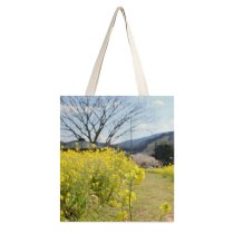 yanfind Great Martin Canvas Tote Bag Double Field Grassland Outdoors Countryside Farm Meadow Rural Plant Vegetation Flower white-style1 38×41cm