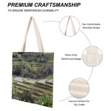 yanfind Great Martin Canvas Tote Bag Double Field Outdoors Grassland Countryside Rural Paddy Scenery Farm Bali Land Terrace Tree white-style1 38×41cm
