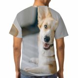 yanfind Adult Full Print T-shirts (men And Women) Adorable Portrait Bed Bedroom Canidae Cute Dog Face Freelance Freelancer
