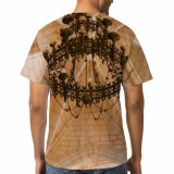 yanfind Adult Full Print T-shirts (men And Women) Aged Arched Architecture Cathedral Catholic Chandelier Church Decor Decoration Decorative