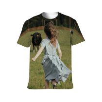 yanfind Adult Full Print T-shirts (men And Women) Agriculture Beautiful Carefree Cattle Cow Dairy Dress Farm Farmland Female Field