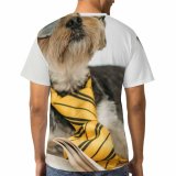 yanfind Adult Full Print T-shirts (men And Women) Adorable Blurred Calm Dog Fiction Fluff Time Friendly Fur Glasses Innocent