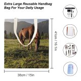 yanfind Great Martin Canvas Tote Bag Double Field Grassland Outdoors Countryside Farm Rural Grazing Meadow Pasture Ranch Arang Kel white-style1 38×41cm