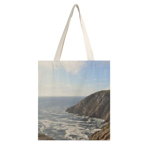 yanfind Great Martin Canvas Tote Bag Double Cliff Outdoors Fisterra Promontory Coast Ocean Sea Faro De Spain Cape Finisterre white-style1 38×41cm
