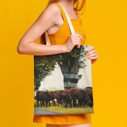 yanfind Great Martin Canvas Tote Bag Double Field Grassland Outdoors Sheep Dog Countryside Farm Rural Meadow Pasture Ranch Grazing white-style1 38×41cm