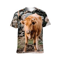 yanfind Adult Full Print T-shirts (men And Women) Agriculture Bovine Bunch Calm Cattle Countryside Cow Creature Dairy Daytime Ear Enclosure