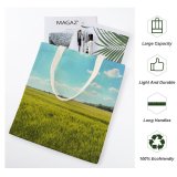 yanfind Great Martin Canvas Tote Bag Double Field Grassland Outdoors Countryside Grass Plant Land Rural Farm Meadow Paddy white-style1 38×41cm