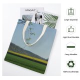 yanfind Great Martin Canvas Tote Bag Double Field Outdoors Grassland Grass Plant Countryside Rural Farm Land Meadow Pasture Tree white-style1 38×41cm