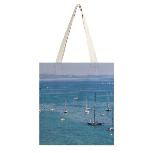 yanfind Great Martin Canvas Tote Bag Double Boat Transportation Vehicle Vessel Watercraft Sailboat Outdoors Yacht Ocean Sea white-style1 38×41cm