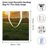 yanfind Great Martin Canvas Tote Bag Double Field Grassland Outdoors Canggu Countryside Paddy Бадунг Бали Индонезия Grass Plant Bali white-style1 38×41cm