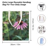 yanfind Great Martin Canvas Tote Bag Double Butterfly Insect Invertebrate Monarch Chicago Il Usa Plant Asteraceae Flower Echinacea white-style1 38×41cm