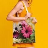 yanfind Great Martin Canvas Tote Bag Double Daisy Flower Daisies Bloom Floral Flora Plant Lay Bunch Stem Leaf white-style1 38×41cm