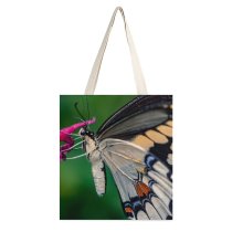 yanfind Great Martin Canvas Tote Bag Double Butterfly Insect Invertebrate Plant Flower Monarch Bee Honey white-style1 38×41cm