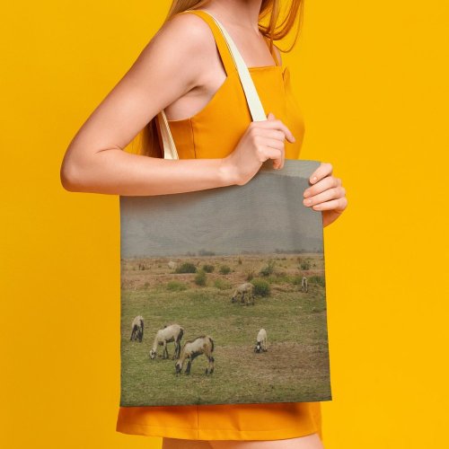 yanfind Great Martin Canvas Tote Bag Double Field Outdoors Grassland Countryside Farm Grazing Meadow Pasture Ranch Rural Sheep Cattle white-style1 38×41cm
