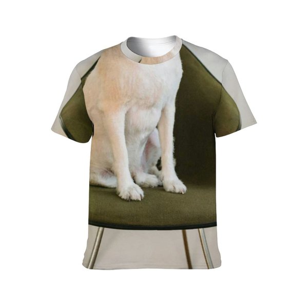 yanfind Adult Full Print T-shirts (men And Women) Adorable Apartment Home Attention Attentive Calm Chair Cozy Creature Curious Dog Fluff