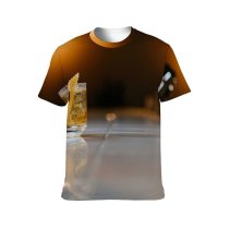 yanfind Adult Full Print T-shirts (men And Women) Alcohol Bar Counter Beverage Blurred Citrus Cocktail Cool Space Cubes Drinks Garnish