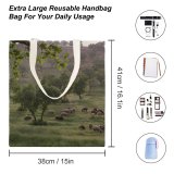 yanfind Great Martin Canvas Tote Bag Double Field Grassland Outdoors Countryside Farm Grazing Meadow Pasture Ranch Rural Khorram Abad white-style1 38×41cm