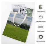 yanfind Great Martin Canvas Tote Bag Double Field Grassland Outdoors Grass Countryside Plant Farm Rural Finland Meadow Land Pasture white-style1 38×41cm