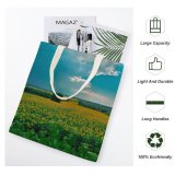 yanfind Great Martin Canvas Tote Bag Double Field Grassland Outdoors Countryside Farm Meadow Rural Abari Plant Vegetation Flower white-style1 38×41cm