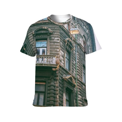 yanfind Adult Full Print T-shirts (men And Women) Apartment Architecture Avenue Balcony Building Center City Cityscape Classic Construction Decor Design