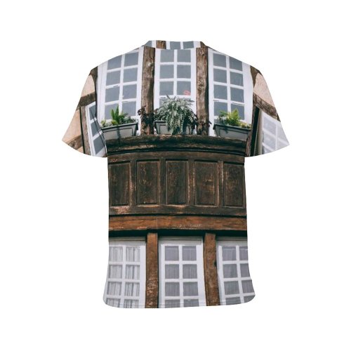 yanfind Adult Full Print T-shirts (men And Women) Aged Architecture Backdrop Botany Building City Construction Space Daylight Decorative Exterior Facade