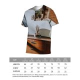 yanfind Adult Full Print T-shirts (men And Women) Accommodation Apartment Art Cabinet Calm Carpet Classic Comfort Condominium Cozy Curtain Daylight