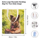 yanfind Great Martin Canvas Tote Bag Double Dog German Pet Portrait Friend Summer Friends Grass Plant white-style1 38×41cm