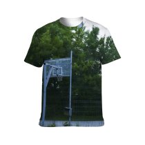 yanfind Adult Full Print T-shirts (men And Women) Action Active Basket Basketball Building City Court Daytime Energy Fence Field
