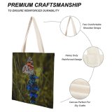 yanfind Great Martin Canvas Tote Bag Double Butterfly Insect Invertebrate Flower Podvysokoye Plant Summer Flora Lupin white-style1 38×41cm