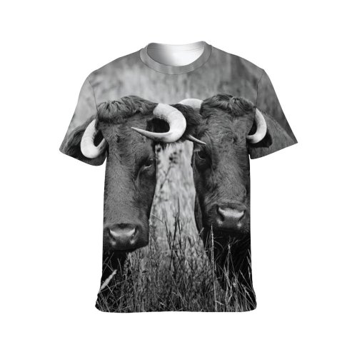 yanfind Adult Full Print T-shirts (men And Women) Agriculture Cattle Country Countryside Cows Eyelashes Eyes Faces Farm Farmland Field Fur