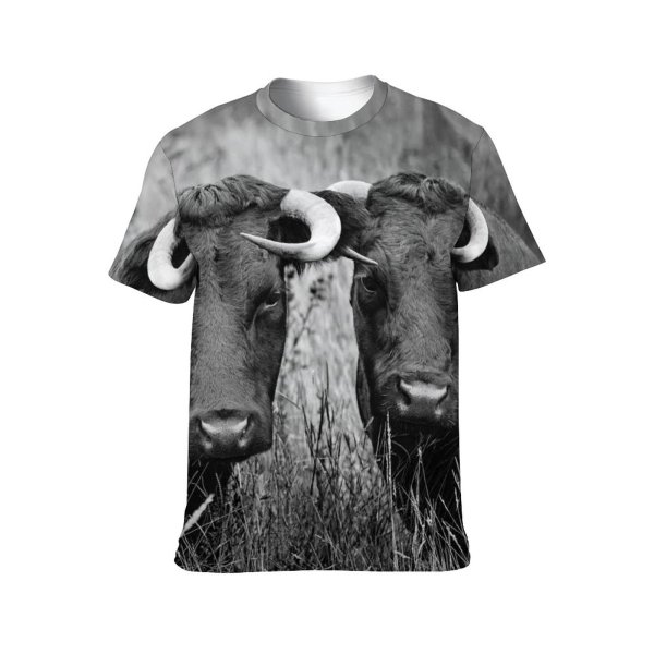yanfind Adult Full Print T-shirts (men And Women) Agriculture Cattle Country Countryside Cows Eyelashes Eyes Faces Farm Farmland Field Fur